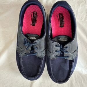 Skechers Boat Shoes On The Go Navy Goga Mat Air Cooled
